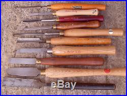 10 x Woodturning Gouge's / Chisels Iles / Sorby / Record Power Etc As Photo