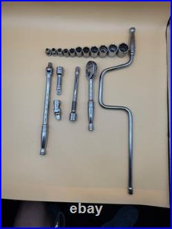 11 pc 3/8 Drive 12-Point SAE Shallow Socket Set (1/4-7/8), with ratchet 11 pc 3/8 Drive 12-Point SAE Shallow Socket Set (1/4-7/8), with ratchet