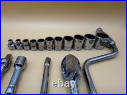 11 pc 3/8 Drive 12-Point SAE Shallow Socket Set (1/4-7/8), with ratchet 11 pc 3/8 Drive 12-Point SAE Shallow Socket Set (1/4-7/8), with ratchet