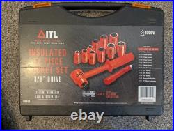 12 Piece 1000v Insulated 3/8 Socket Set Ratchet Wrench