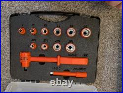12 Piece 1000v Insulated 3/8 Socket Set Ratchet Wrench