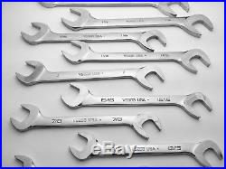 15pc Snap on SAE 4-Way Angle Head Open End Service Wrench Set (7/16-1-1/2)