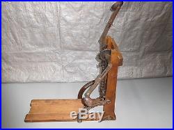 19th Century Wood/Cast Iron Portable Drill Press Hand Crank Folding Adjustable