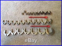 27 Piece Snap-On SAE 3/8 Drive Open End Crowfoot Wrench Set Snapon Standard