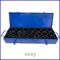 3/4in Drive Deep Metric Impact Impacted Socket Set 6 Sided 19mm 65mm 29pc