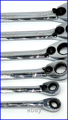 6 Piece Blue Point BOERM 8,9, 14, 16, 17, 19 MM Combo 12 pt Ratcheting Wrench