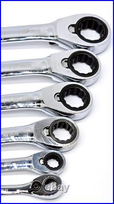 6 Piece Blue Point BOERM 8,9, 14, 16, 17, 19 MM Combo 12 pt Ratcheting Wrench