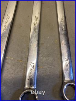 7 Snap On Tools OEXM Metric Pt set Combination Wrenches 19/18/17/16/14/11/9