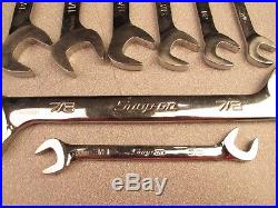 8 pc Snap- on SAE Four-Way Angle Head Open End Wrench Set 7/8 to 3/8