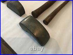 9 Piece ABC Auto Body Blacksmith Hammer And Dolly Lot Free Ship Unique Ones