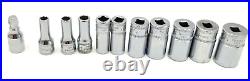 9 pc Snap-On 1/4 Dr 6-Pt Flank TMMS 5, 5.5 6 11 12 13 14 15 & TMXWI Extension