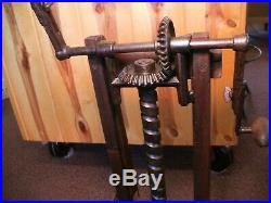 Antique 1872 Barn Beam Boring Auger Drill Press Hand Crank Cast Iron Phillips