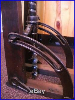 Antique 1872 Barn Beam Boring Auger Drill Press Hand Crank Cast Iron Phillips