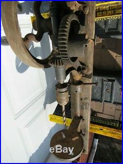 Antique Champion Blower & Forge Hand Crank Post Drill Press Lancaster PA