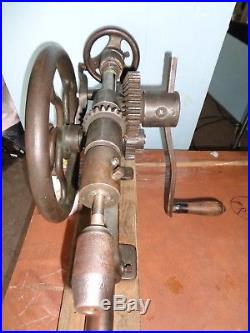 Antique Drill Press Hand Crank Cast Iron Drill Press #5006 Embossed W Prepper