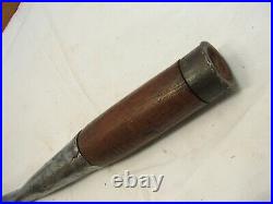 Antique J. Beatty 1 Timber Framing Mortise Socket Wood Chisel Tool Hand Forged