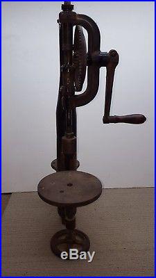 Antique NORTH BROS. DRILL PRESS YANKEE NO. 1003 Hand-Crank BENCH/TABLE MOUNTED