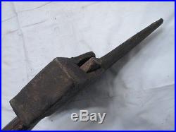 Antique Signed Blacksmith Hand Forged Broad Axe Wood Tool Medieval Iron