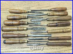 Assorted Carving Gouge/chisel Lot-butcher-buck-addis-antique Hand Tool