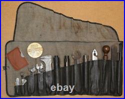 Authentic Jaguar Xk120 Toolkit With Short British Made Spanners, Concours Ready
