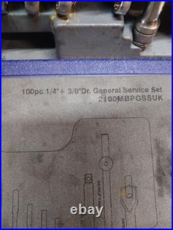 BLUE-POINT 100pc 1/4 3/8 GENERAL SERVICE SET 2100MBPGSSUK TOOL BOX. BY SNAP ON