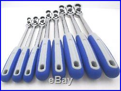 BLUE POINT 8 Piece Locking Flex Head Ratcheting Box Wrench Set 5/16 thru 3/4