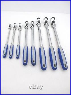 BLUE POINT 8 Piece Locking Flex Head Ratcheting Box Wrench Set 5/16 thru 3/4
