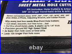 BLUE POINT by SNAP ON USA 14 Piece Sheet Metal Hole Cutter Kit With Case GA219B