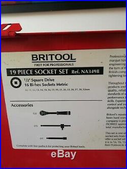 BRITOOL 1/2 Socket Set Metric 19 Piece original made in England