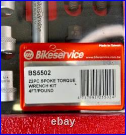 Bikeservice Tools 22pcs Spoke (Fixed Torque) wrench Set w steel and alumnium end