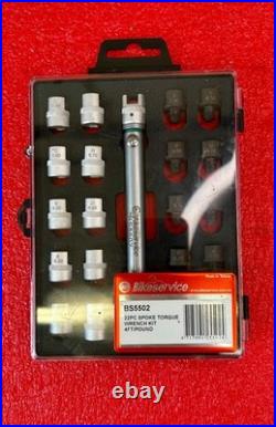 Bikeservice Tools 22pcs Spoke (Fixed Torque) wrench Set w steel and alumnium end