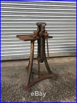 Blacksmiths Leg Vice on Stand Cast Iron Table