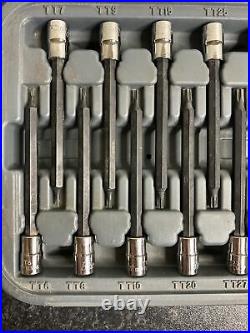 Blue Point 1/4 3/8 1/2 Long Torx Sockets T6-T60 Sold By Snap On 15pc Set