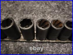 Blue Point 3/8 Drive Shallow Impact Twist Sockets 13 Piece Set