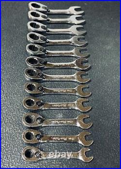 Blue-Point BOERMS reversible ratchet stubby spanners set of 12