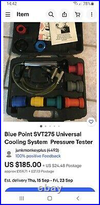 Blue Point SVT275 By Snap On Cooling System Radiator Pressure Tester Bluepoint