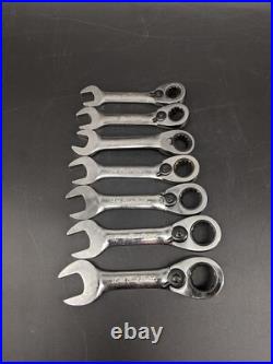 Blue-Point Snap-on Wrenches Ratcheting Stubby Metric Wrench Set 10-16mm Blue-Point Snap-on Wrenches Ratcheting Stubby Metric Wrench Set 10-16mm