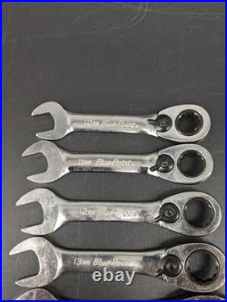 Blue-Point Snap-on Wrenches Ratcheting Stubby Metric Wrench Set 10-16mm Blue-Point Snap-on Wrenches Ratcheting Stubby Metric Wrench Set 10-16mm
