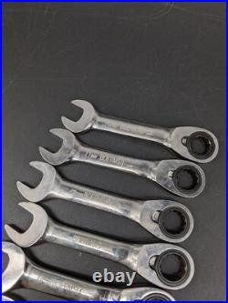 Blue-Point Snap-on Wrenches Ratcheting Stubby Metric Wrench Set 10-16mm Blue-Point Snap-on Wrenches Ratcheting Stubby Metric Wrench Set 10-16mm