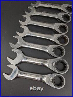 Blue-Point Snap-on Wrenches Ratcheting Stubby Metric Wrench Set 10-16mm Blue-Point Snap-on Wrenches Ratcheting Stubby Metric Wrench Set 10-16mm