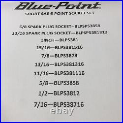 Bluepoint Metric And Standard 3/8 Drive Socket Sets Plus 2 Spark Plug Sockets