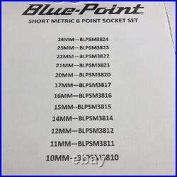 Bluepoint Metric And Standard 3/8 Drive Socket Sets Plus 2 Spark Plug Sockets
