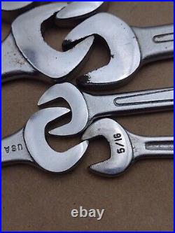 Bonney USA SAE Combination Wrench Set 12 Point 8pc Standard Vintage Tools Chrome