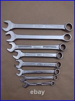 Bonney USA SAE Combination Wrench Set 12 Point 8pc Standard Vintage Tools Chrome