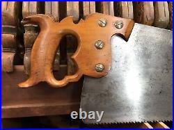 Clean ca1900 H. Disston & Sons No. 12 28 5 1/2 PPI Rip Saw Custom Hand Filed
