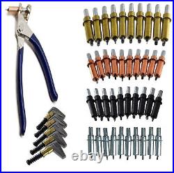 Cleco Temporary Fasteners Rivets Pins (40) Pliers And 5 Sheet Metal Edge Clamps