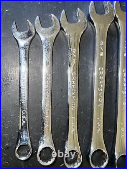 Craftsman USA Professional Intermediate Size SAE Wrench Set 44 Series Rare Mid