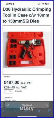 D36 Hydraulic Crimping Tool in Case 10mm 16mm 25mm 35mm Dies D36 Hydraulic Crimping Tool in Case 10mm 16mm 25mm 35mm Dies
