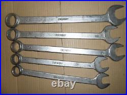 DERBY COMBINATION SPANNER, 5x SPANNERS- BIG SIZE 1.1/4 &1.1/8 &1.1/16 & 1&15/16