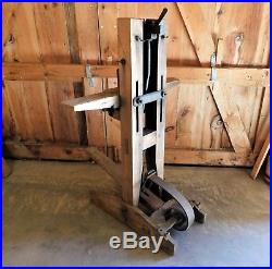 Early Mortising Machine Wood + Hand Forged Iron Parts Pre Industrial Age Mortise